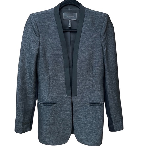 BCBGMaxAzria Lawson Boyfriend Tailored Oversize Tuxedo Black Blazer Jacket XS - Picture 8 of 13